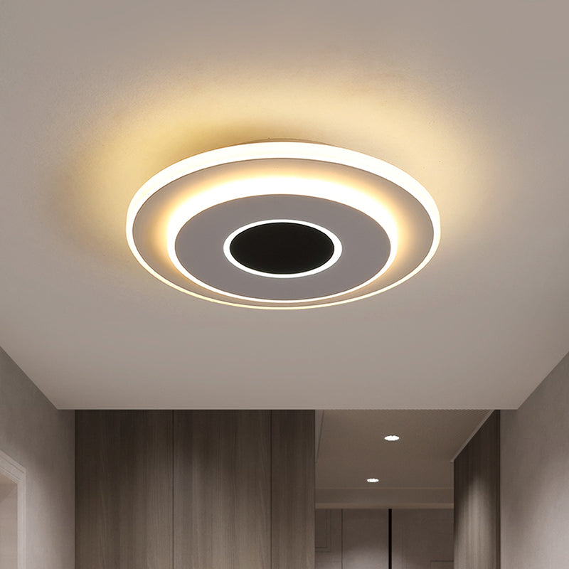 Nordic Mini Thin Flushmount Acrylic Led Ceiling Light - Warm/White Black-White