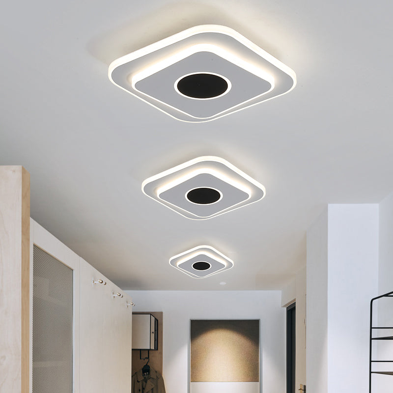 Nordic Mini Thin Flushmount Acrylic Led Ceiling Light - Warm/White Black-White