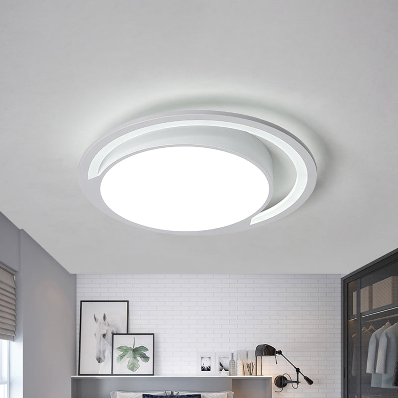 Minimalist White Acrylic Led Ceiling Light - 16/19.5 Wide Flush-Mount Fixture With Handgrip