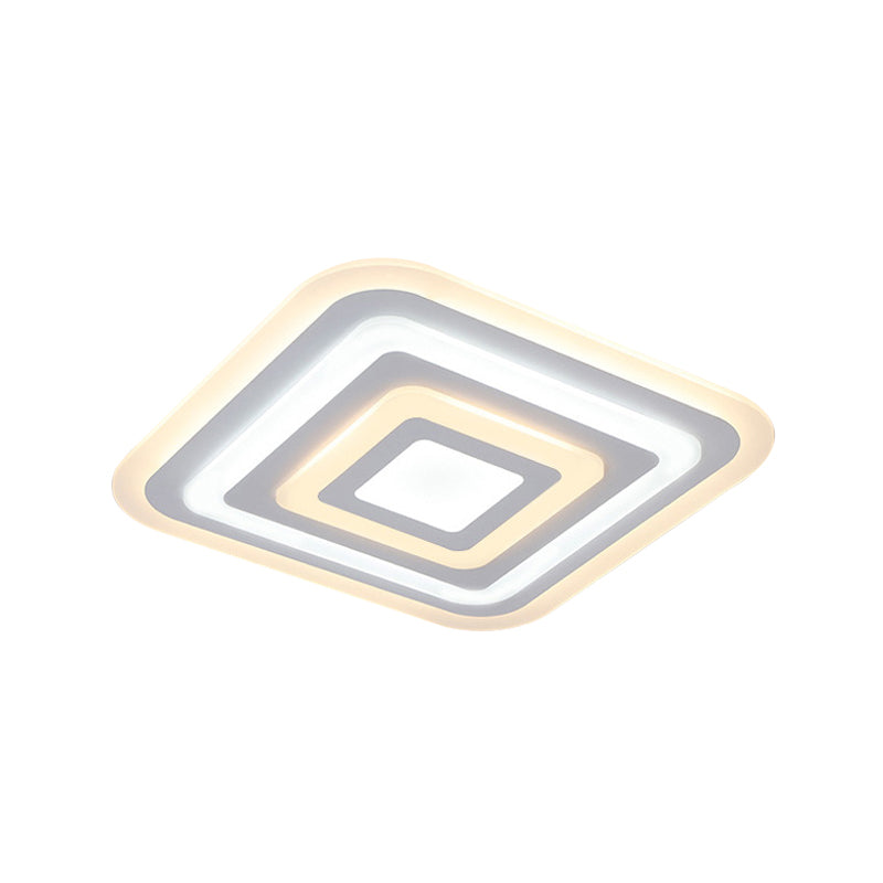Nordic Style Square Acrylic Ceiling Lamp - 4 - Layer Design With 19.5’/35.5’ W Led Flush Light