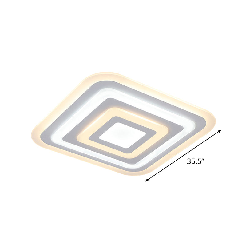 Nordic Style Square Acrylic Ceiling Lamp - 4 - Layer Design With 19.5’/35.5’ W Led Flush Light