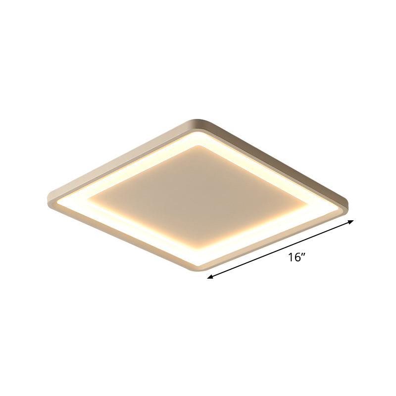 Super Thin Square Aluminum Led Flush Light - 16’/19.5’ Simplicity White Ceiling Mount Fixture