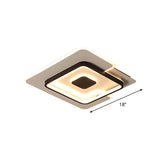 Modern 2-Layer Led Ceiling Light In Black And White Sizes 18/21.5 For Bedroom Flushmount