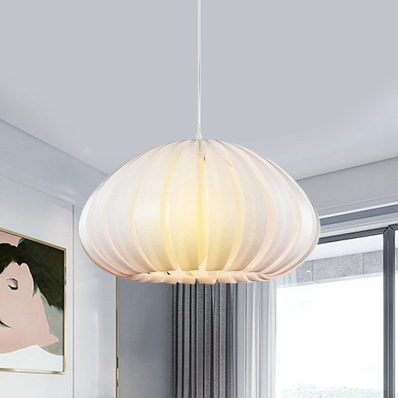 Sleek Squash Suspension Light: Acrylic Single Ceiling Pendant For Dining Table White/Black With