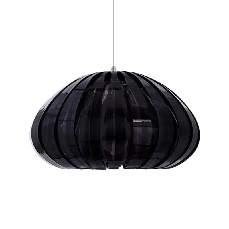 Sleek Squash Suspension Light: Acrylic Single Ceiling Pendant For Dining Table White/Black With