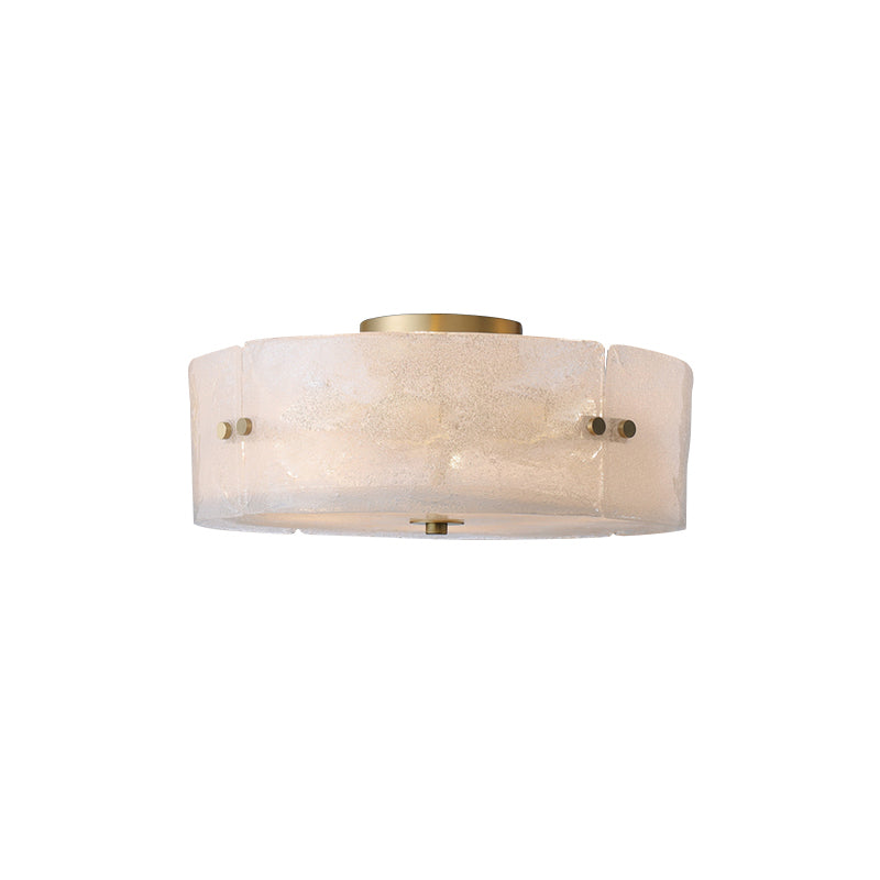 Mid Century White Glass Flush Mount Ceiling Light With 4-Bulb Circle Design