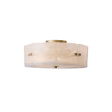 Mid Century White Glass Flush Mount Ceiling Light With 4-Bulb Circle Design