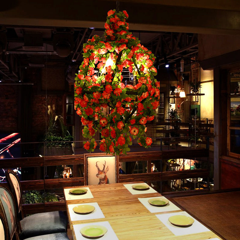 Iron Cage Chandelier With 3 Lights For Warehouse And Restaurant Decor