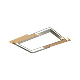 Modern Grey-Wood Flush Mount Led Ceiling Light With Acrylic Shade - Warm/White For Living Room
