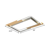 Modern Grey-Wood Flush Mount Led Ceiling Light With Acrylic Shade - Warm/White For Living Room