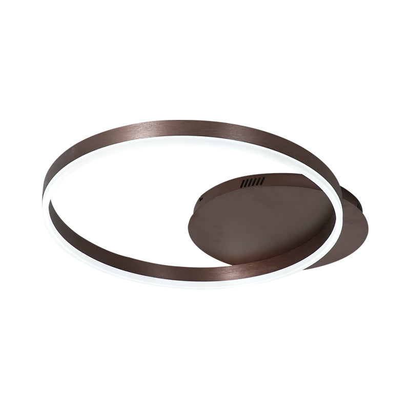 Modern Led Circle Flushmount Ceiling Light - Minimalist Aluminum Coffee Warm/White 12’/16’/8’