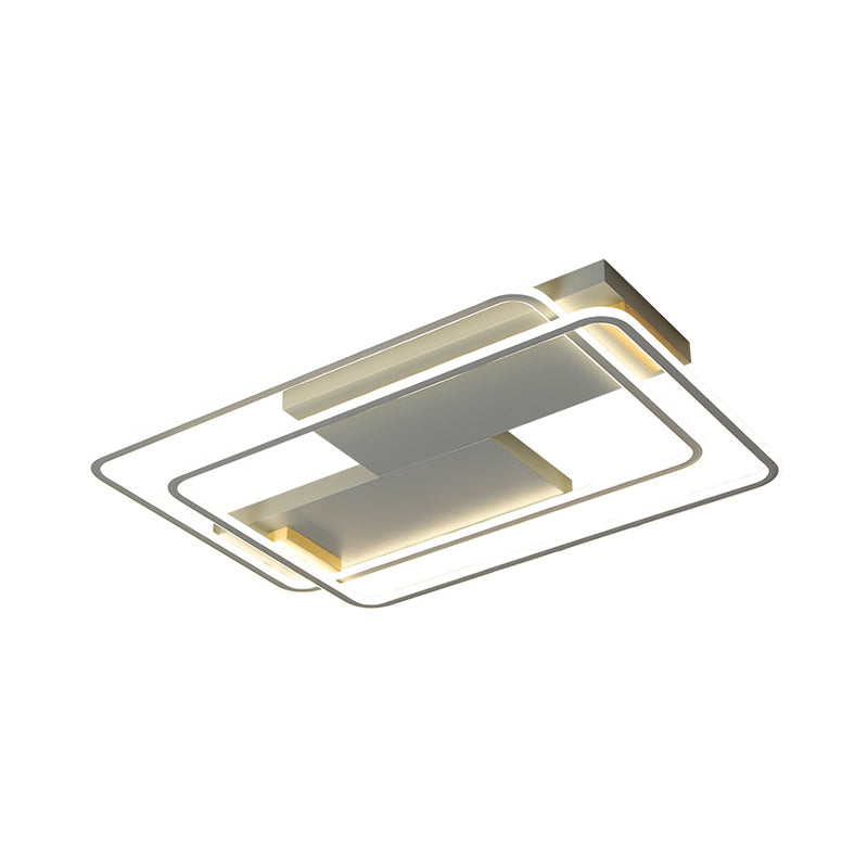 Contemporary Grey Led Flush Mount Aluminum Ceiling Lamp - Warm/White Light