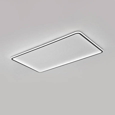 Sleek Black Acrylic Led Ceiling Light - Ultra-Thin Panel Simplicity Flush Mounted For Living Room