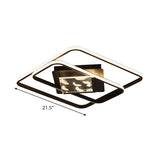 Modern Aluminum Led Ceiling Lamp - Sleek Rectangle Design For Bedroom 18’/21.5’ Width