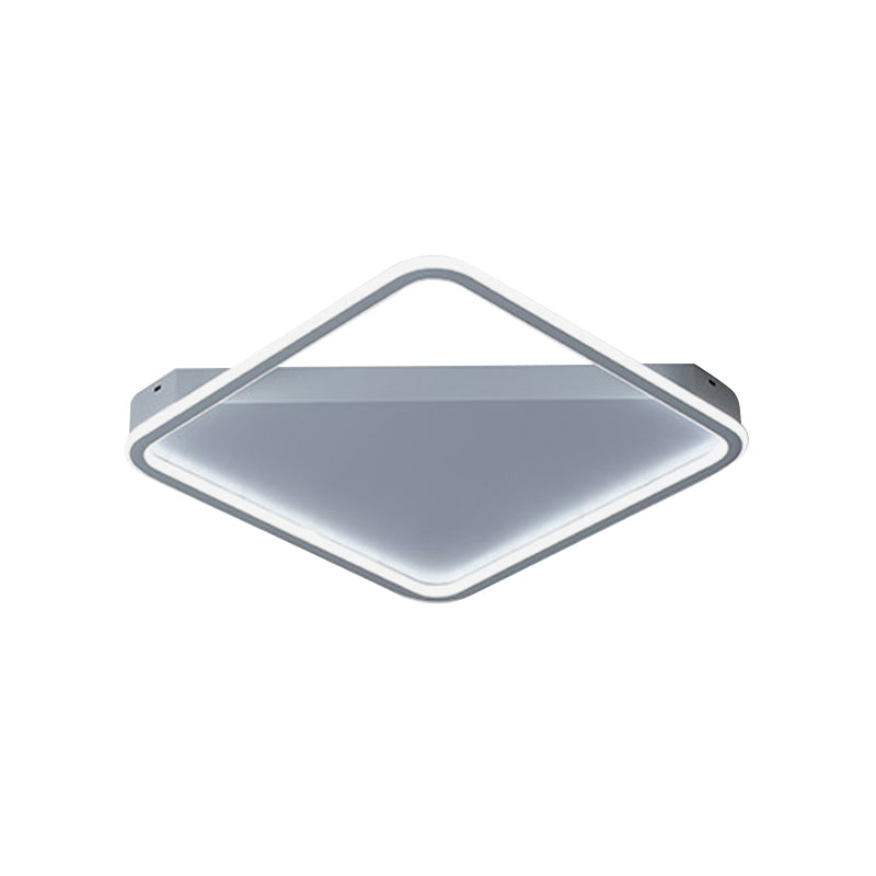 Sleek Square Hoop Ceiling Flush Led Lighting For Bedroom - 16.5’/22’ Wide Iron Mount With