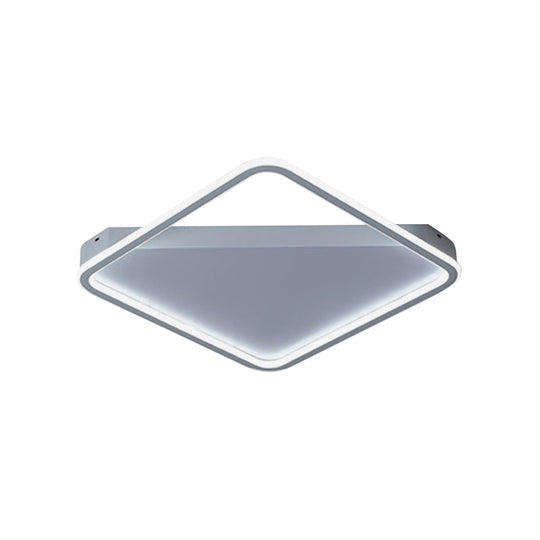 Sleek Square Hoop Ceiling Flush Led Lighting For Bedroom - 16.5’/22’ Wide Iron Mount With