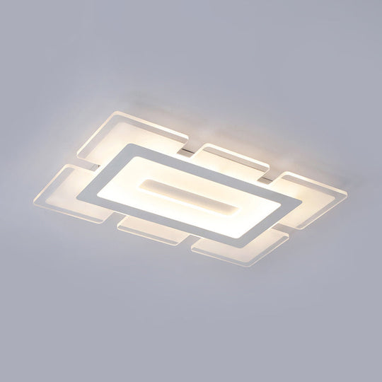 Modern Acrylic Ultrathin Rectangle Ceiling Lamp - 23.5’/35.5’ Long Led Flush Mount Warm/White