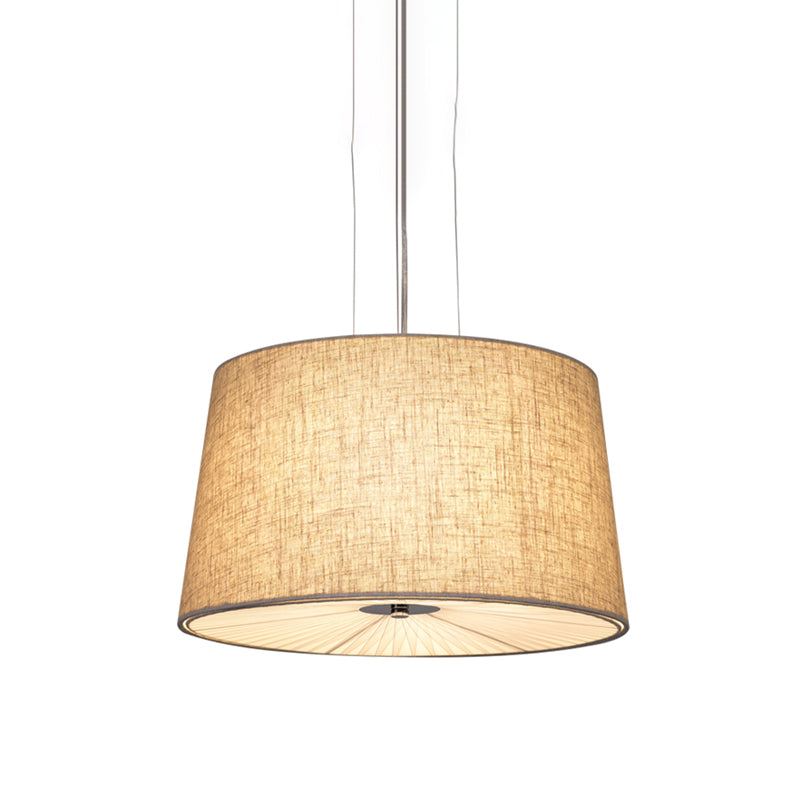 Modern Cone Ceiling Chandelier Fabric Light With Diffuser - Flaxen Finish