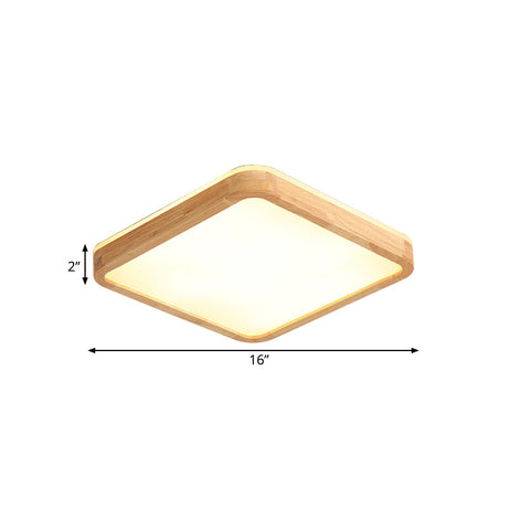16/19.5 Inch Nordic Beige Led Flush Mount Ceiling Light With Acrylic Diffuser