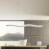 Waveform Drop Pendant Led Hanging Light Fixture In Black With Adjustable Warm/White - Perfect For