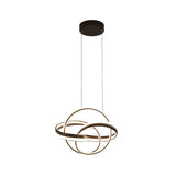 Modern Cycle Acrylic Led Chandelier Light Fixture In White/Coffee Perfect For Over Table