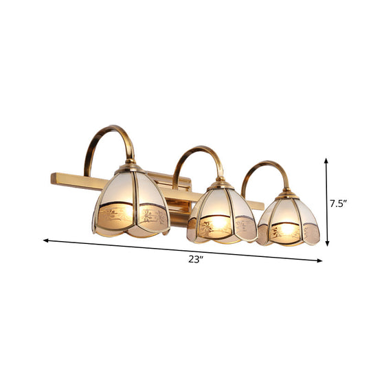 Luxury Frosted Glass Bathroom Vanity Light Fixture - Gold Sconce Lamp
