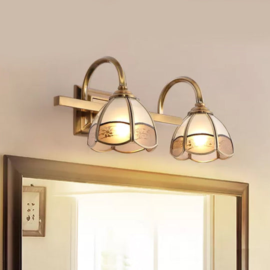 Luxury Frosted Glass Bathroom Vanity Light Fixture - Gold Sconce Lamp 2 /