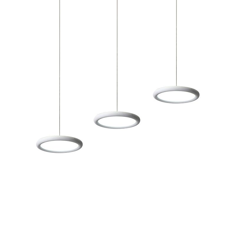 Minimalist Black/White Thin Disc Pendant Light - 3-Light Acrylic Ceiling Fixture In Warm/White Ideal