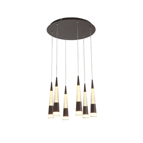 Height Adjustable Modern Style Multi Hanging Light With 6 Bulbs - Aluminum Led Pendant Lighting For