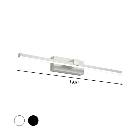 Black/White Led Wall Mounted Bathroom Mirror Light - Iron Stick Vanity Lamp Multiple Sizes Available