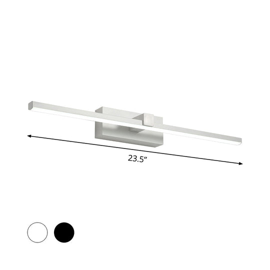 Black/White Led Wall Mounted Bathroom Mirror Light - Iron Stick Vanity Lamp Multiple Sizes Available