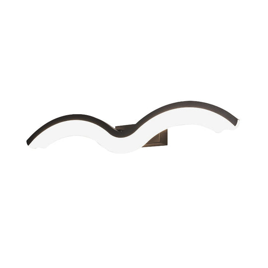 Minimalist Black/White Wavelet Led Wall Sconce With Frosted Diffuser Available In 16 23.5 Or 31.5