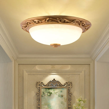 Milky Glass Led Dome Ceiling Light In Retro Style For Drawing Room - 12/16/19.5 W White / 12