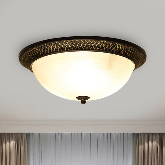 Opaline Glass Brass Flush Mount Led Ceiling Light For Hallway - Classic & Stylish 12.5’/15’ W /