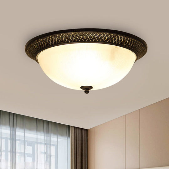 Opaline Glass Brass Flush Mount Led Ceiling Light For Hallway - Classic & Stylish 12.5’/15’ W