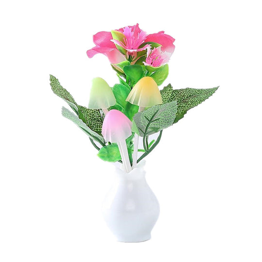 Modern Lilac Blossom Led Night Lamp: Multicolored Light Plug-In Wall Lighting