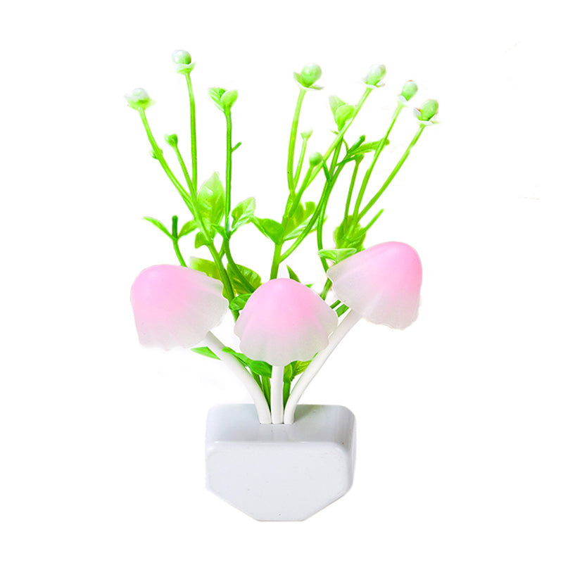 Green Plug-In Led Night Light With Multi-Colored Decorative Seaweed Design