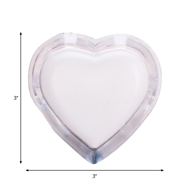 Modern Clear Wall Nightlight With Led Plug-In - Love Heart Plastic Shade