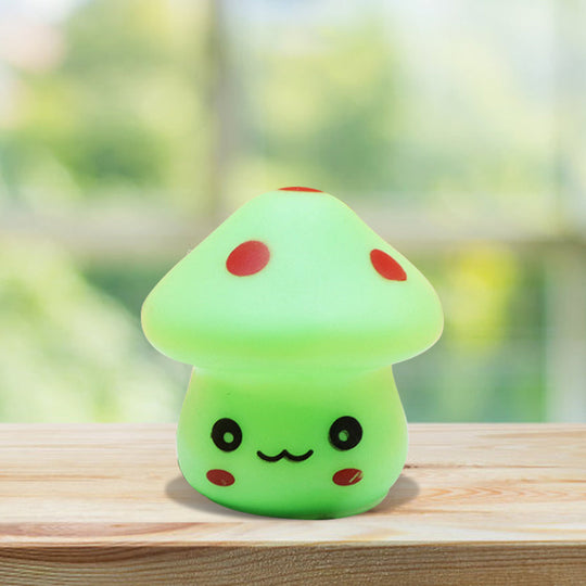 Mini Mushroom Led Nightlight - Cartoon Plastic Nursery Wall Lamp In 7 Color Light Options