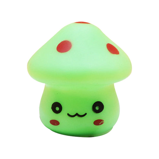 Mini Mushroom Led Nightlight - Cartoon Plastic Nursery Wall Lamp In 7 Color Light Options
