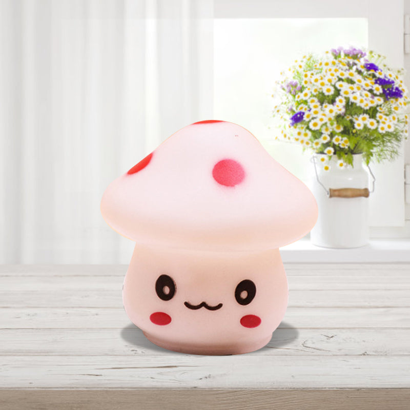 Mini Mushroom Led Nightlight - Cartoon Plastic Nursery Wall Lamp In 7 Color Light Options