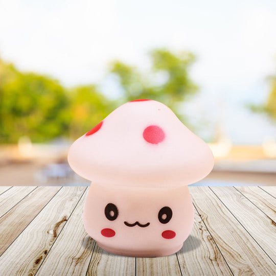 Mini Mushroom Led Nightlight - Cartoon Plastic Nursery Wall Lamp In 7 Color Light Options
