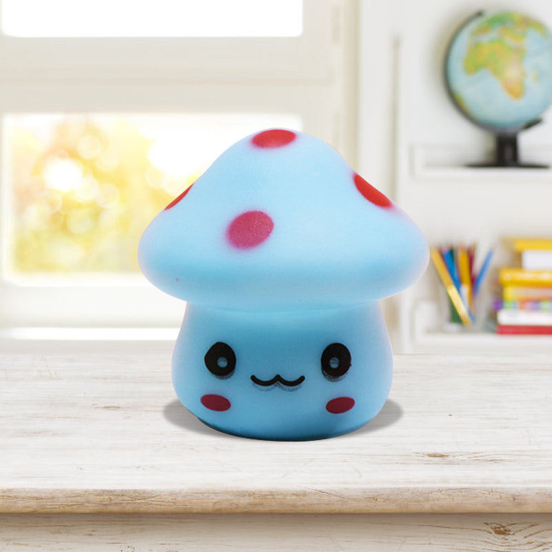 Mini Mushroom Led Nightlight - Cartoon Plastic Nursery Wall Lamp In 7 Color Light Options