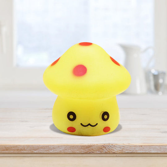 Mini Mushroom Led Nightlight - Cartoon Plastic Nursery Wall Lamp In 7 Color Light Options