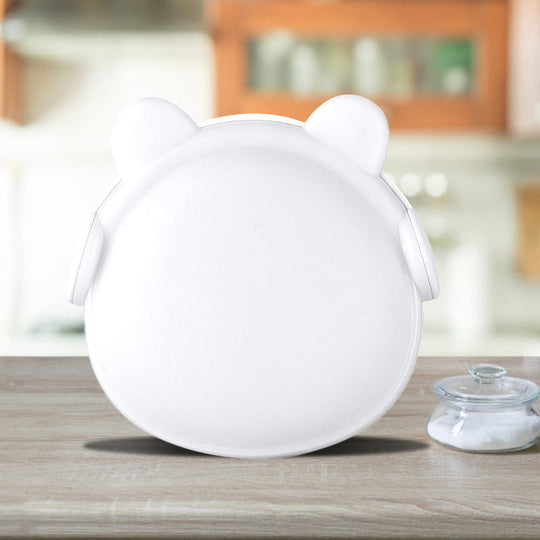 Plastic Wall Nightlight - Cartoon Bear Design With Light Sensor And Led Pink/Blue/White White