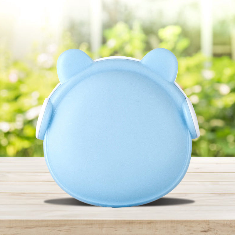 Plastic Wall Nightlight - Cartoon Bear Design With Light Sensor And Led Pink/Blue/White