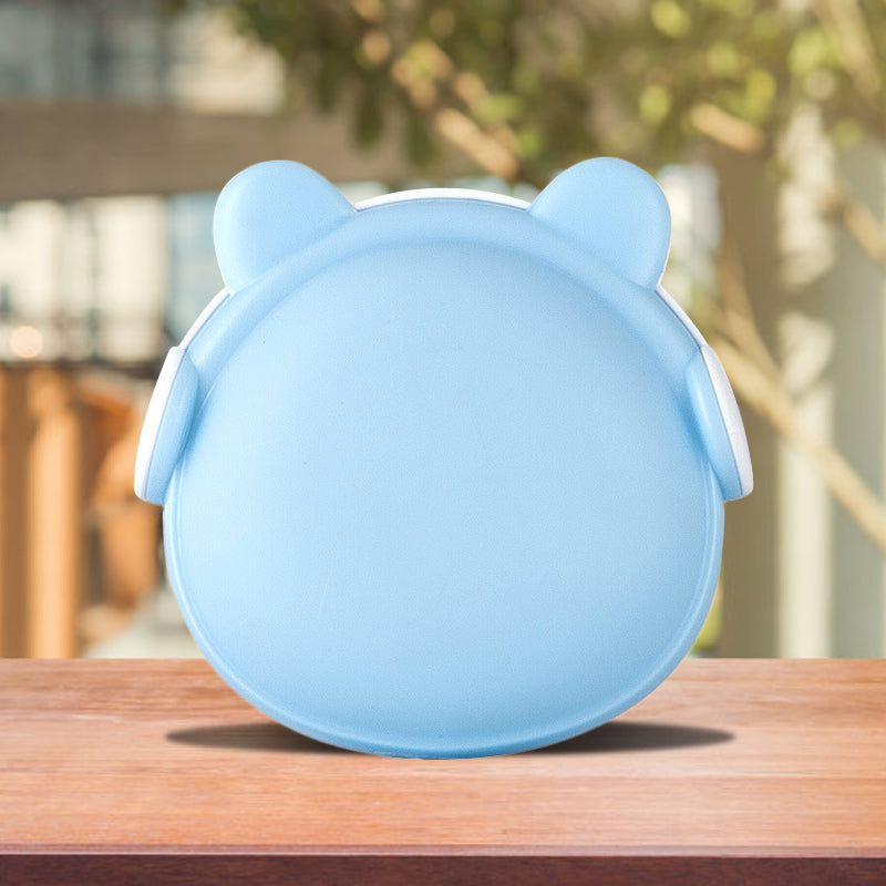 Plastic Wall Nightlight - Cartoon Bear Design With Light Sensor And Led Pink/Blue/White