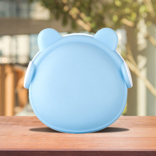 Plastic Wall Nightlight - Cartoon Bear Design With Light Sensor And Led Pink/Blue/White