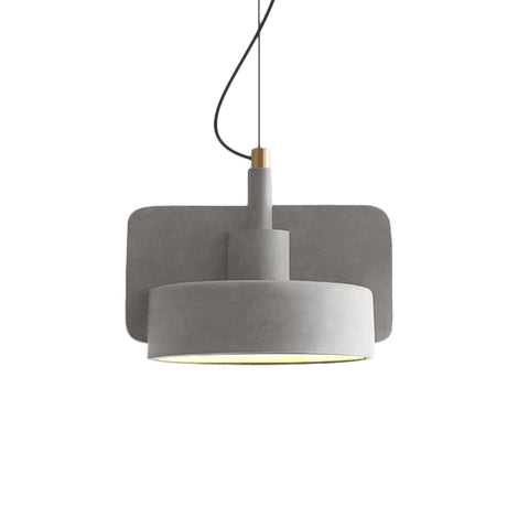 Minimalist Shallow Bowl Hanging Light With 1 Bulb - Red/Grey/Yellow