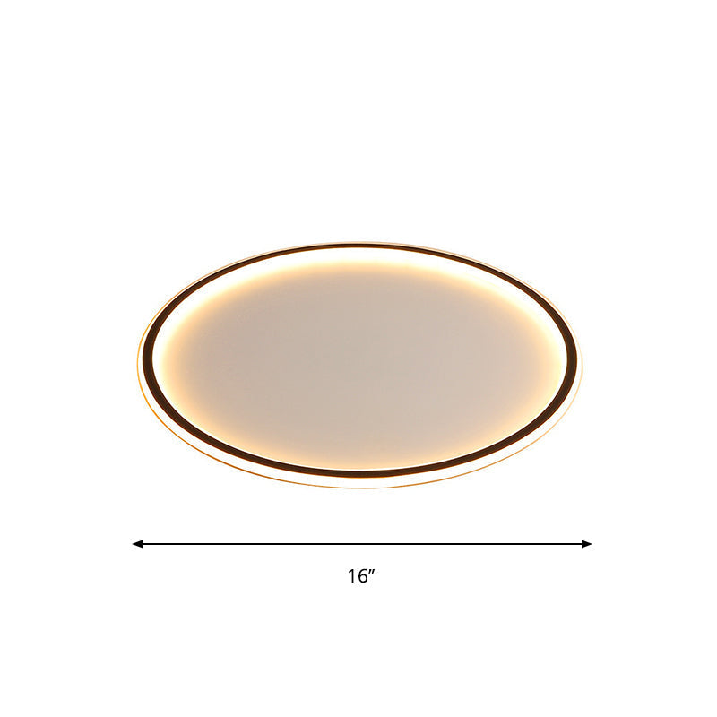 Ultrathin Flush Mount Led Ceiling Lamp In Black - Simple Acrylic Design For Living Room